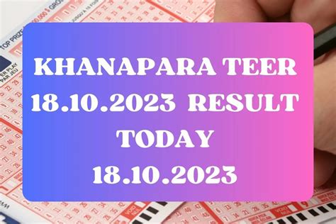 khanapara teer result all|Khanapara Teer Result: Latest Results .